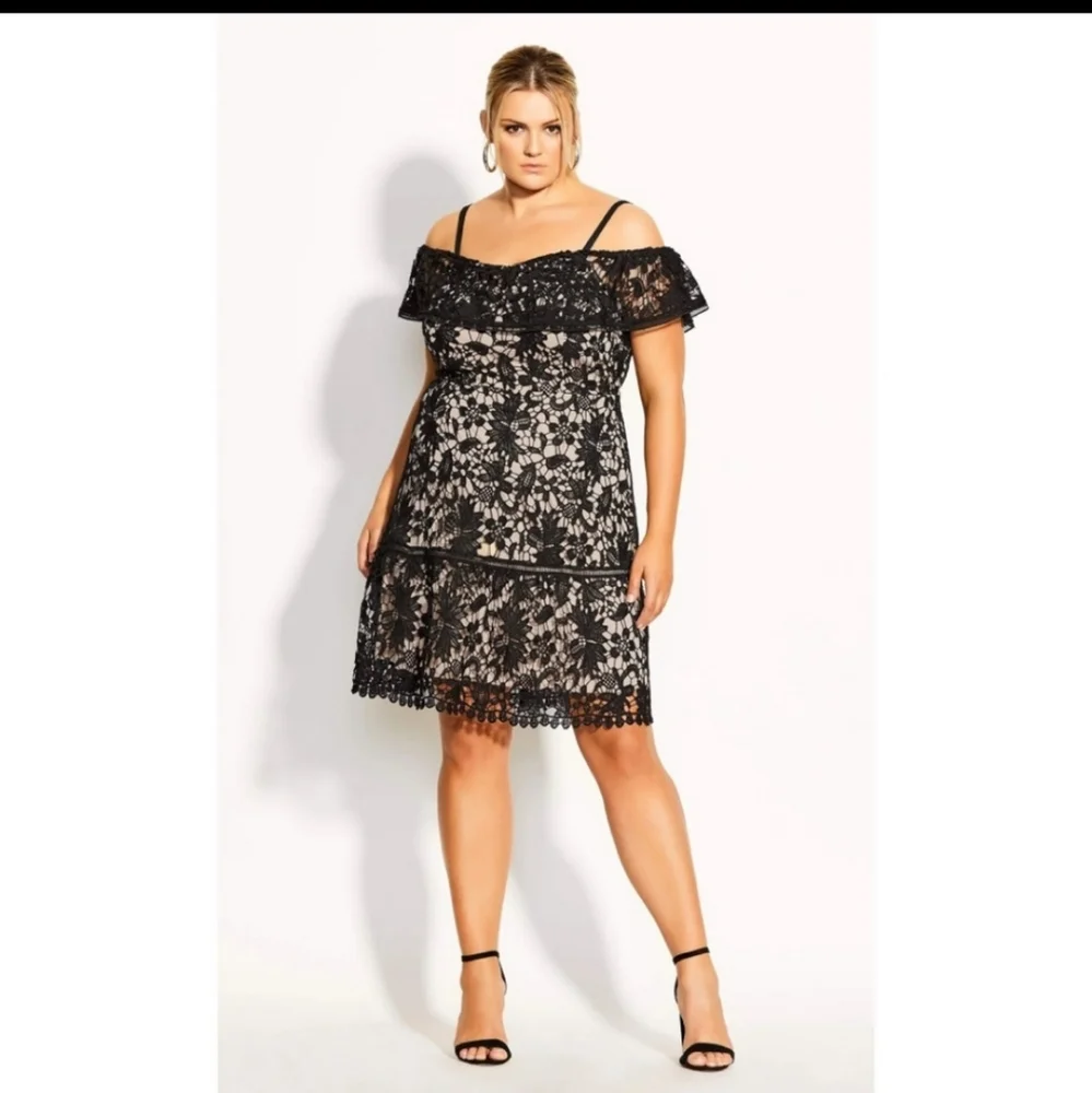 NWT CITY CHIC NUDE ILLUSION DRESS SZ. 24/XXL - Picture 1 of 5